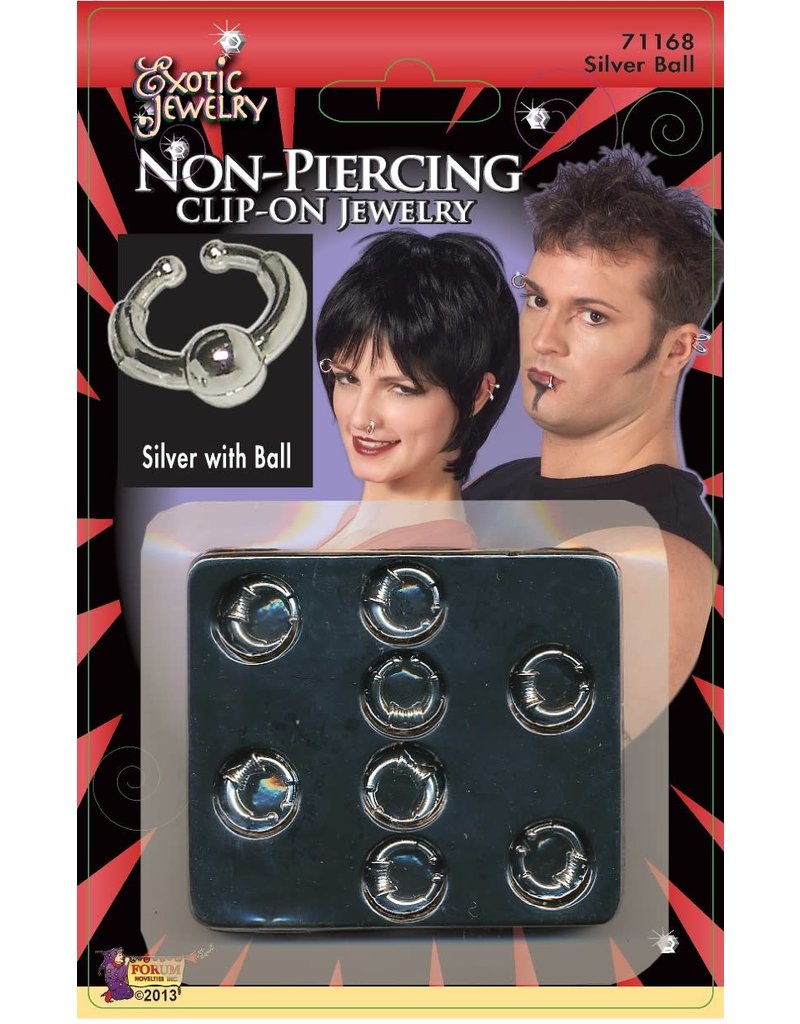 Body Ball Ring Non-Piercings: Silver (8pk.)