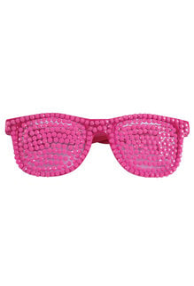 Neon Rhinestone Glasses: Pink