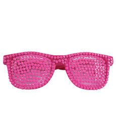 Neon Rhinestone Glasses: Pink