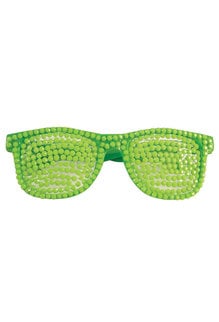 Neon Green Rhinestone Glasses