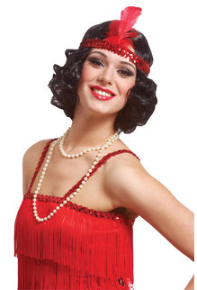 Curly Flapper Wig w/ Headband
