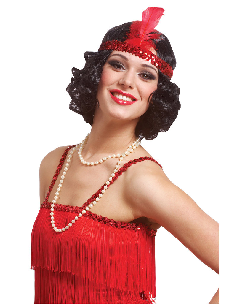 Curly Flapper Wig w/ Headband