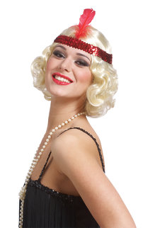 Curly Flapper Wig w/ Headband