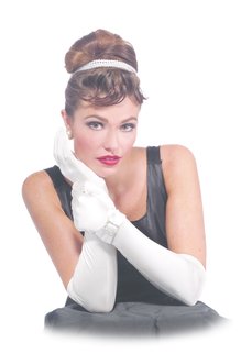Long Gloves w/ Rhinestone Buckle