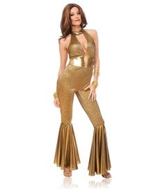 Women's Disco Diva Gold Jumpsuit