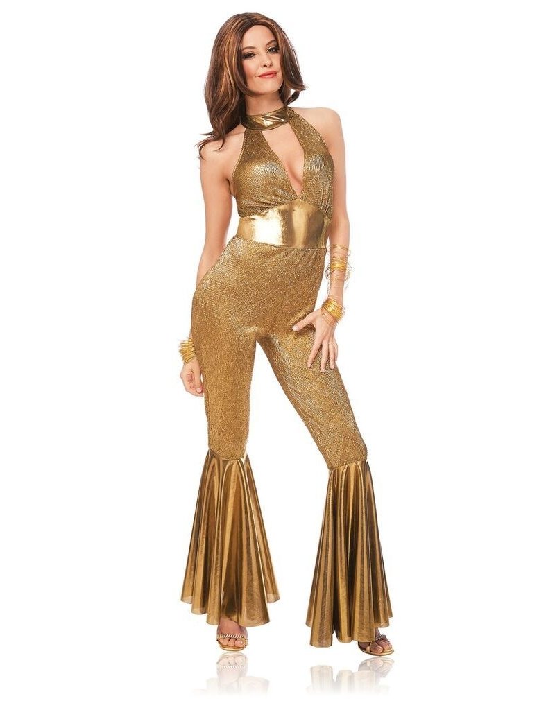Women's Disco Diva Gold Jumpsuit