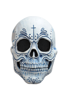 Mexican Catrina Latex Mask: White/Blue