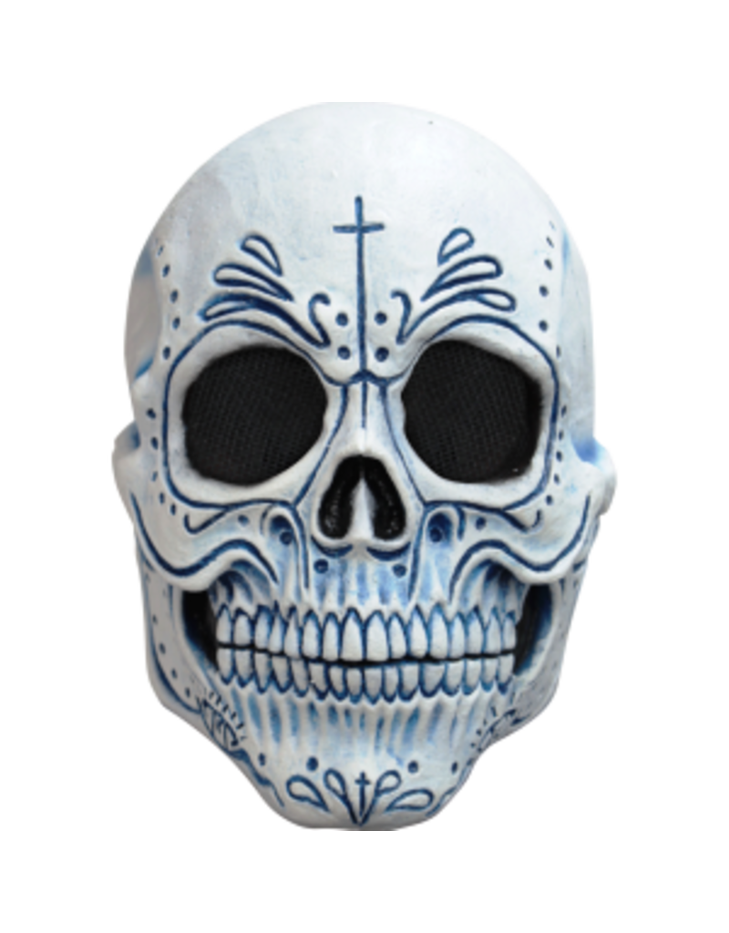 Mexican Catrina Latex Mask: White/Blue