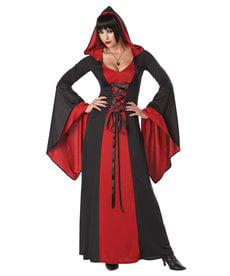 California Costumes Women's Deluxe Hooded Red/Black Robe Costume
