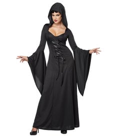 California Costumes Women's Deluxe Hooded Black Robe Costume
