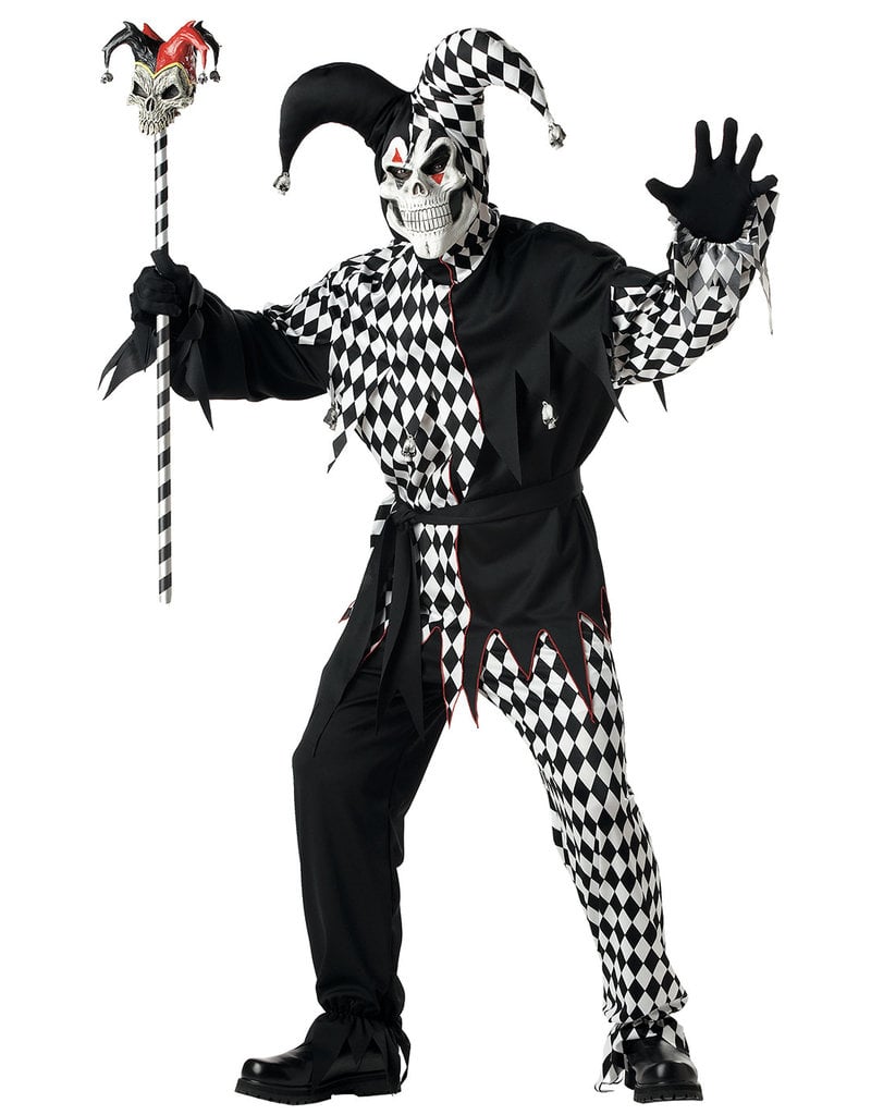 California Costumes Men's Evil Jester Costume: Black/White
