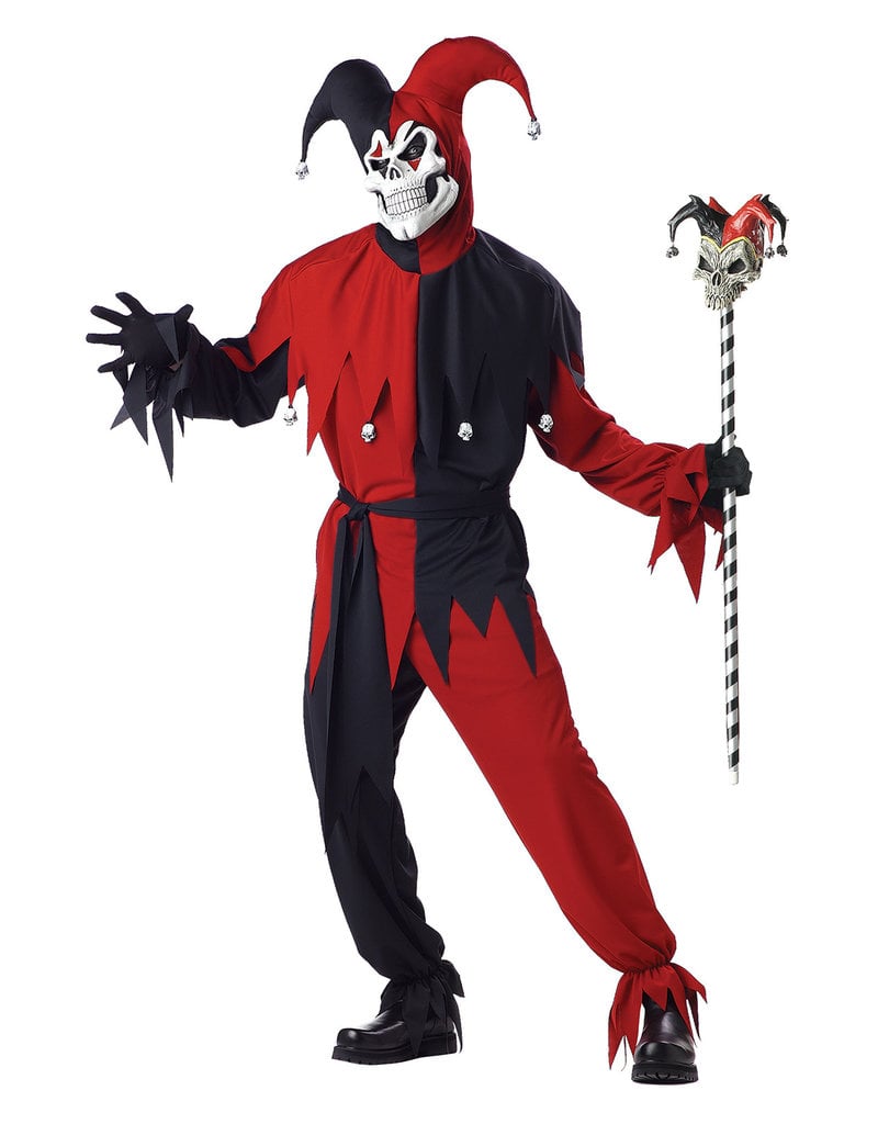 California Costumes Men's Evil Jester Costume: Red/Black