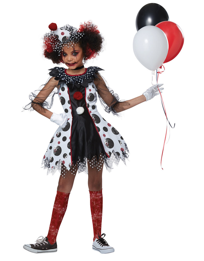 California Costumes Girl's Kids Creepy Clown Girl Costume