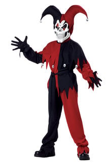 California Costumes Boy's Evil Jester Costume: Red/Black