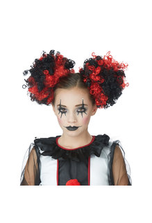 California Costumes Clown Puffs Wig: Red/Black