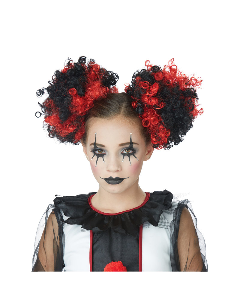 California Costumes Clown Puffs Wig: Red/Black