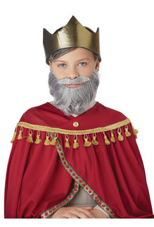 California Costumes Wise Man Beard & Moustache: Child Size - Gray