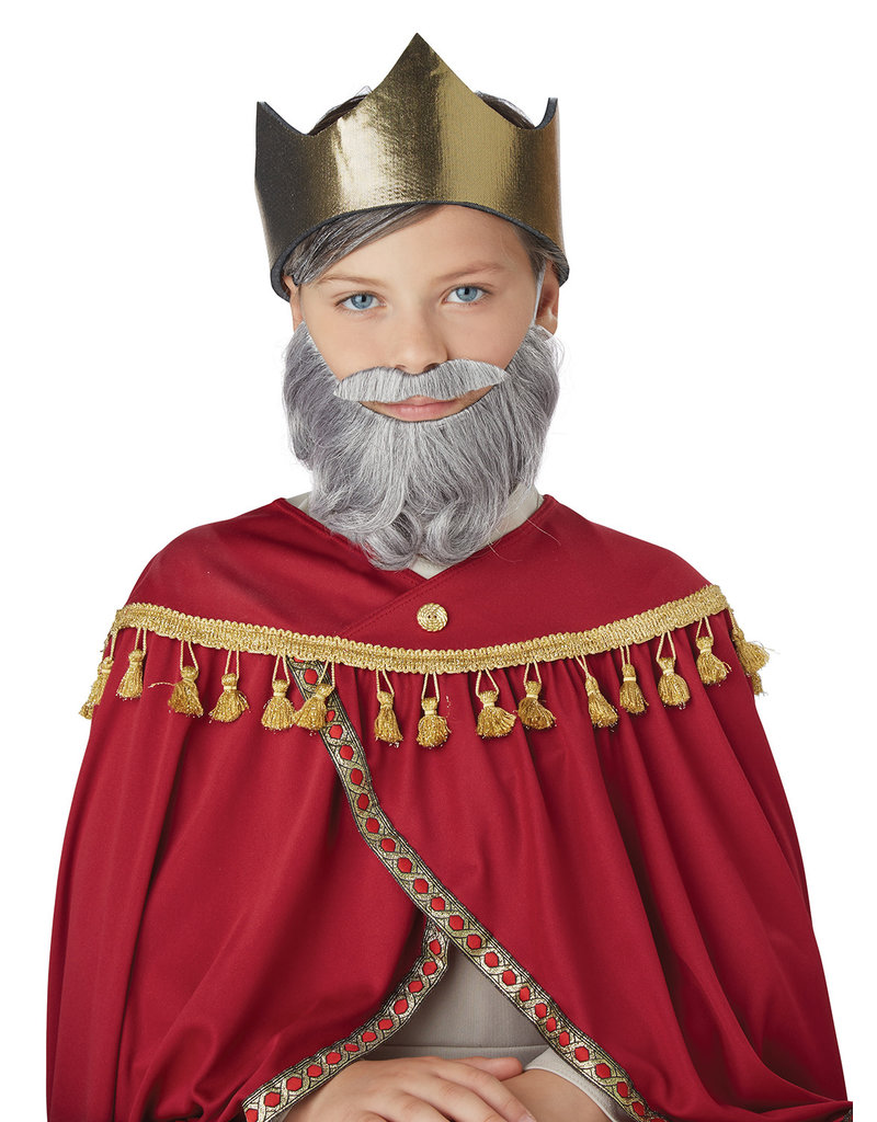California Costumes Wise Man Beard & Moustache: Child Size - Gray