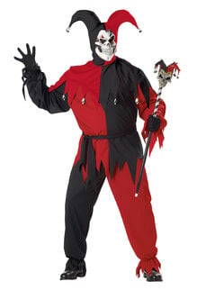 California Costumes Men's Plus Size Evil Jester Costume: Red/Black