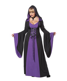California Costumes Women's Plus Size Deluxe Hooded Purple/Black Robe Costume