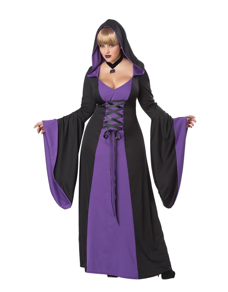 California Costumes Women's Plus Size Deluxe Hooded Purple/Black Robe Costume