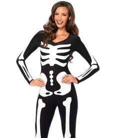 Leg Avenue Women's Spandex Skeleton Catsuit Costume (Glow In The Dark)