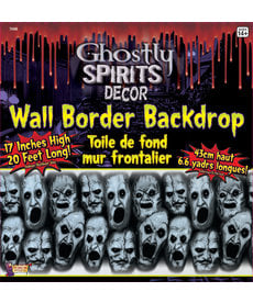 Halloween Wall Border Backdrop: Screaming Face (17"x20')