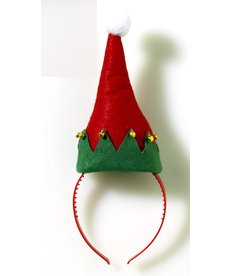 Elf Hat w/ Pompoms On Headband