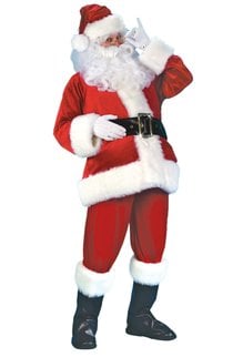 Fun World Costumes Deluxe Velour Velvet Santa Suit