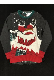 Women's Sweater: Chimney Santa