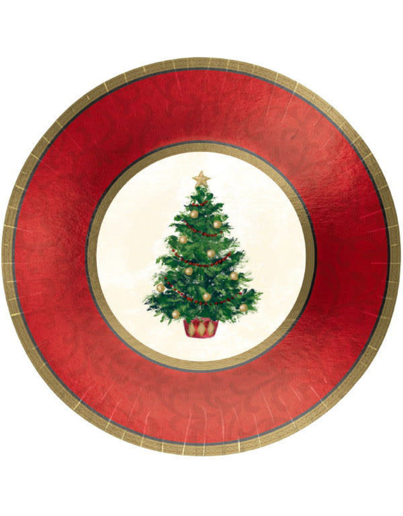 7'' Metallic Plates: Classic Christmas Tree (8ct.)