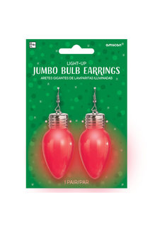 Jumbo Bulb Earrings: Red