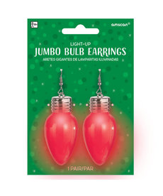 Jumbo Bulb Earrings: Red