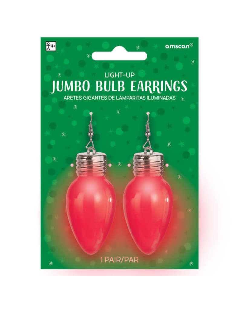 Jumbo Bulb Earrings: Red