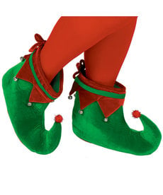Christmas Elf Shoes: Red/Green - Adult Size