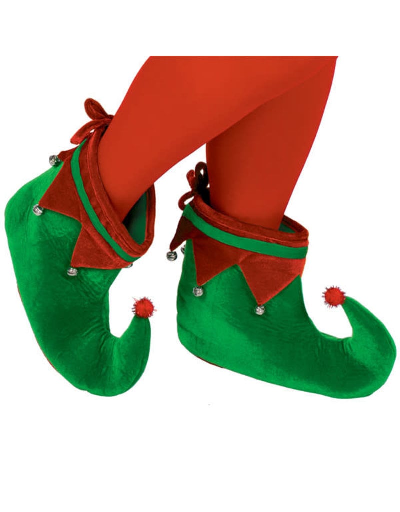Christmas Elf Shoes: Red/Green - Adult Size