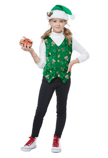 California Costumes Child's Holiday Vest: Green