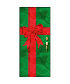 Foil Door Decoration: Christmas Red Bow