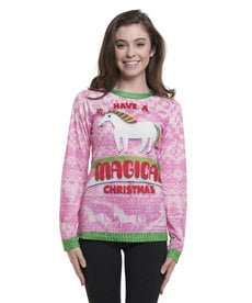 Ladies Christmas Sweater Tee: Magical Xmas