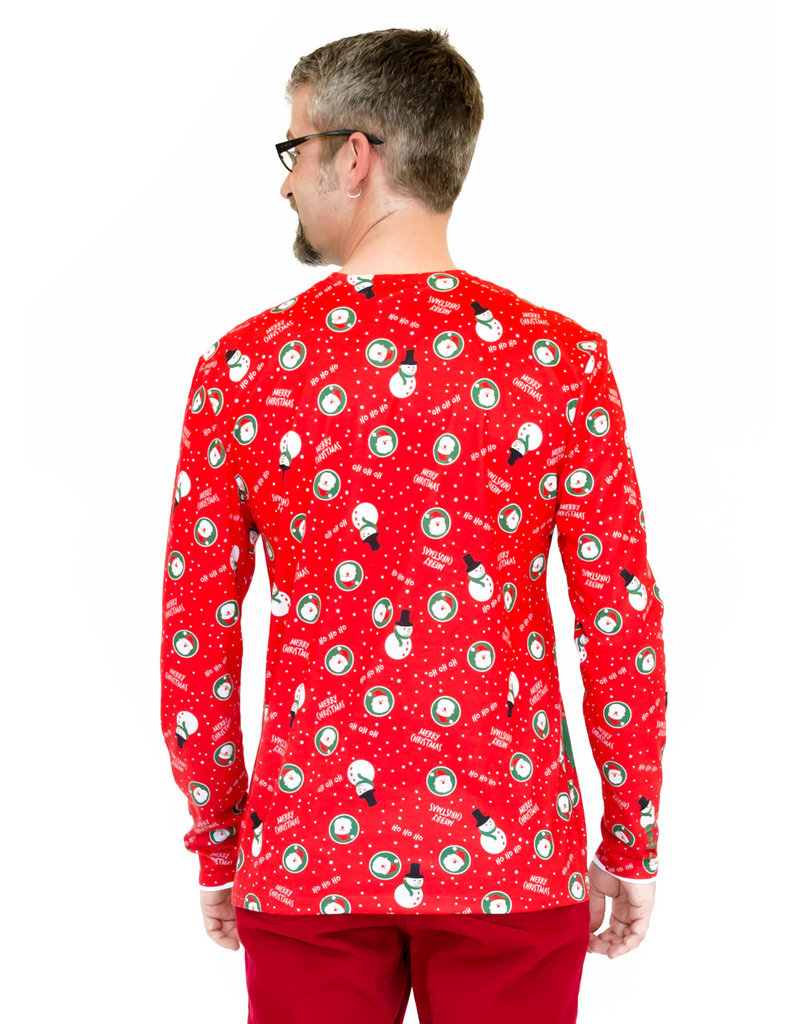 Sweater Tee: Red Christmas Matched Suit & Tie