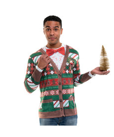 Christmas Sweater Tee: Candy Cane Cardigan