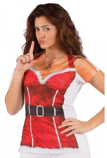 Ladies' Christmas Sweater Tee: Sexy Santa