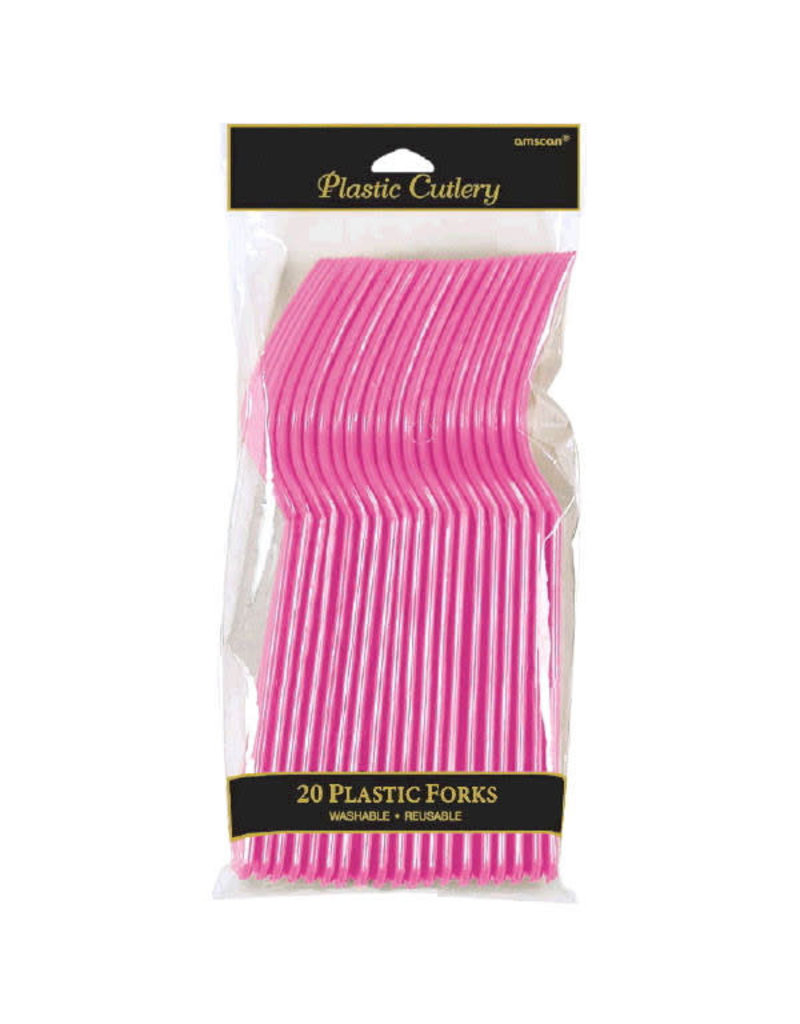 Amscan Forks - Bright Pink (20ct.)