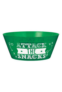 Large Football Serving Bowl: "Attack The Snacks"