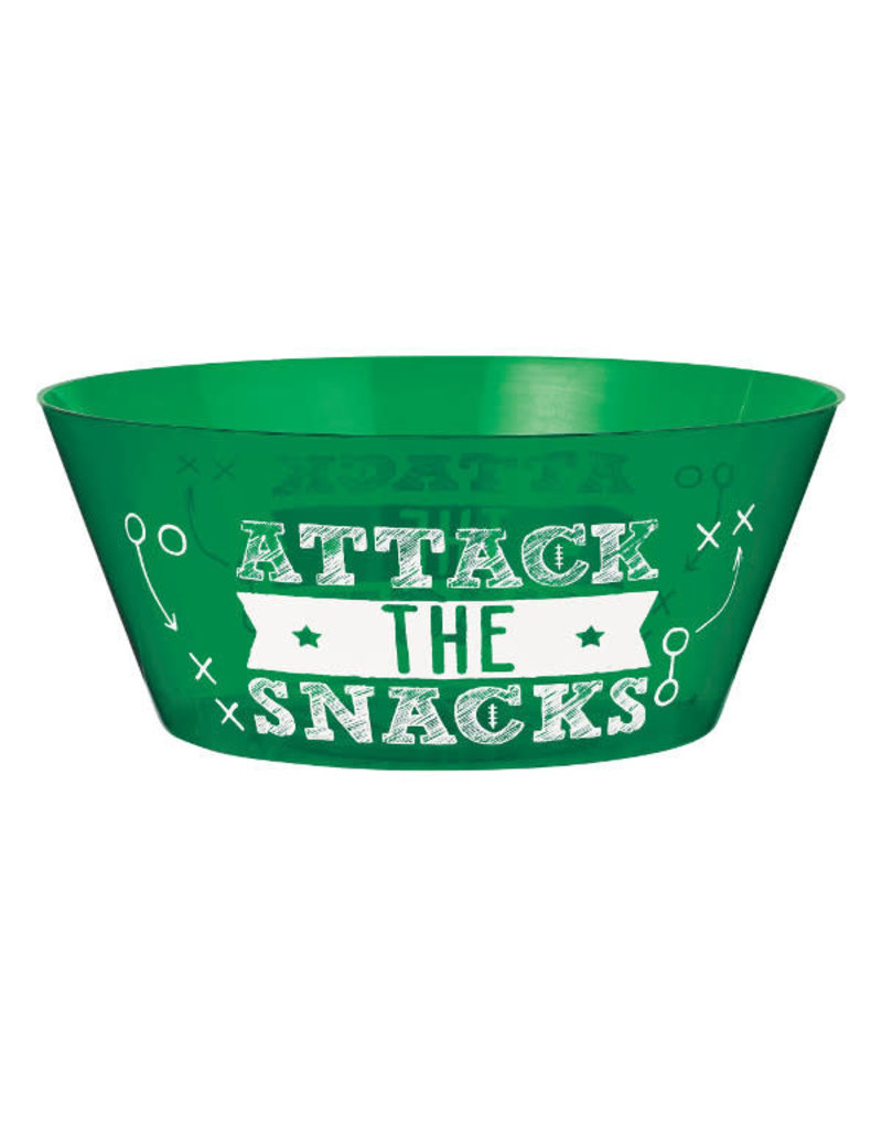 Large Football Serving Bowl: "Attack The Snacks"