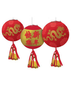 Chinese New Year: DLX. Lanterns w/ Tassels (3pk.)