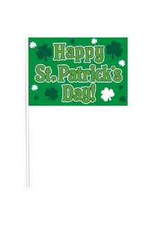Plastic Flags: Happy Saint Pat's Day (12pk.)