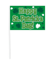 Plastic Flags: Happy Saint Pat's Day (12pk.)