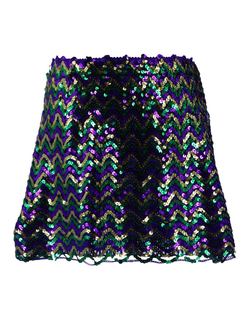 Sequin Skirt: Mardi Gras - O/S