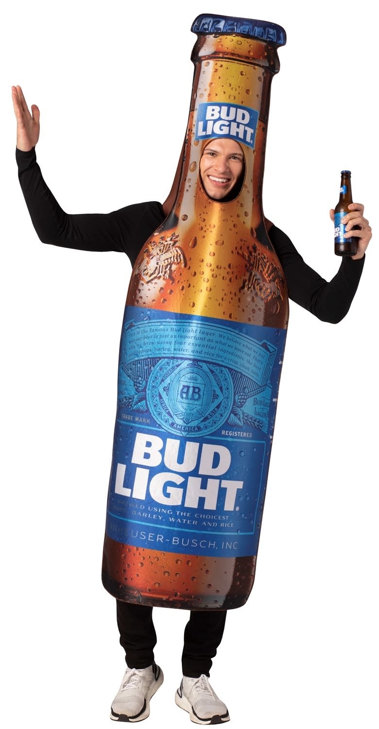 Adult Bud Light Beer Bottle Costume.